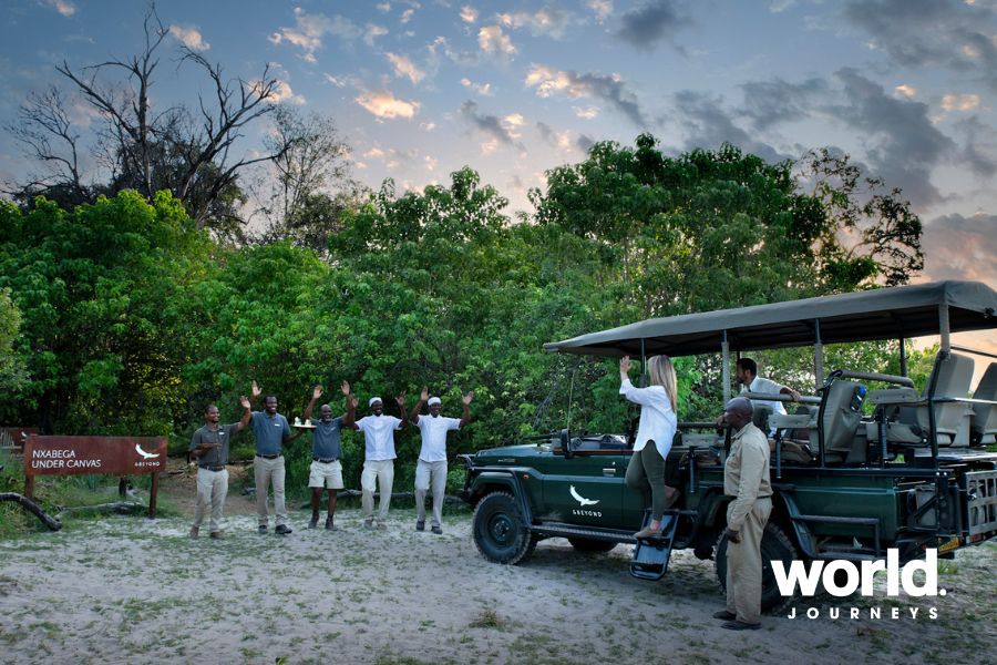 Arriving at Nxabega Under Canvas