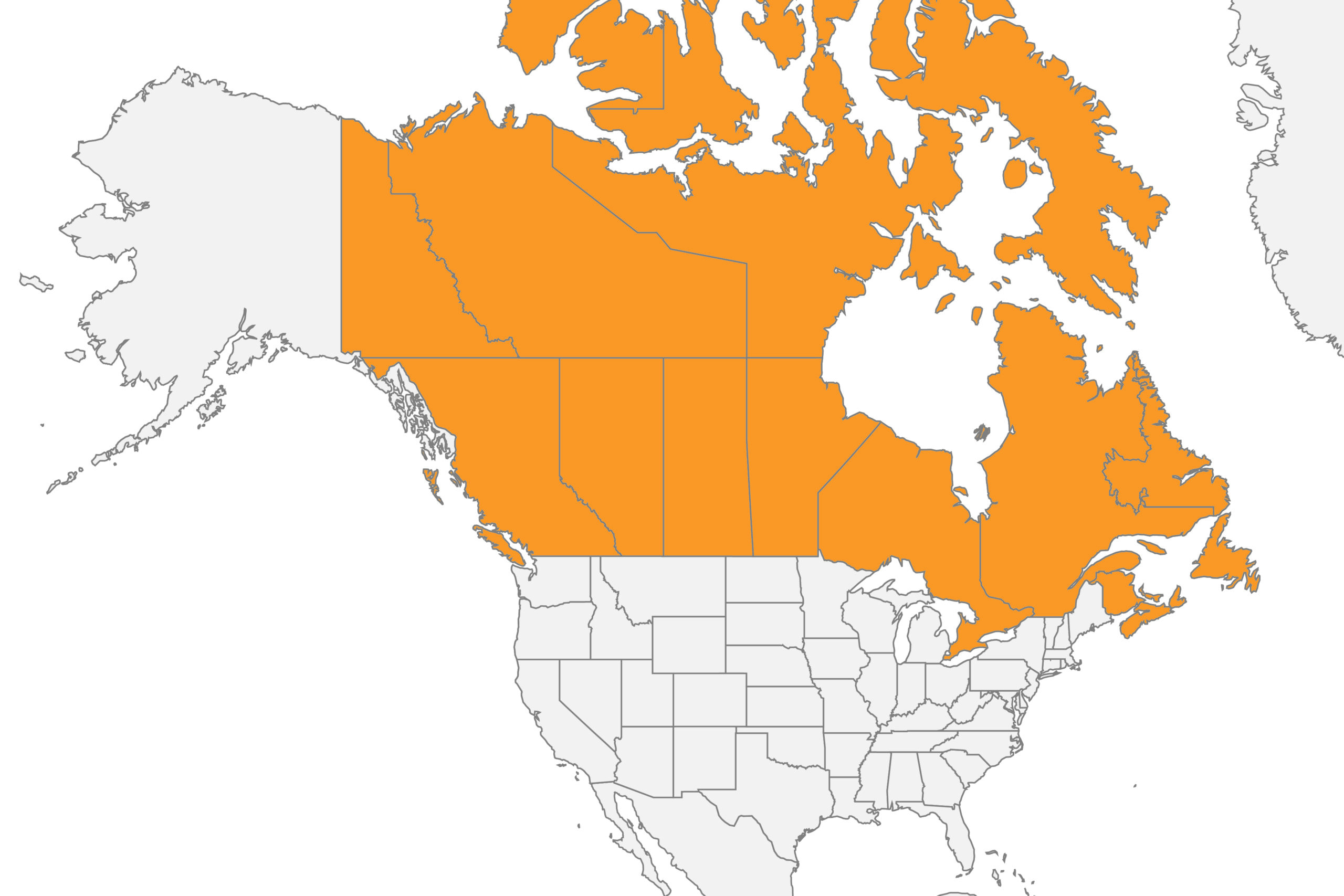 Map of Canada location