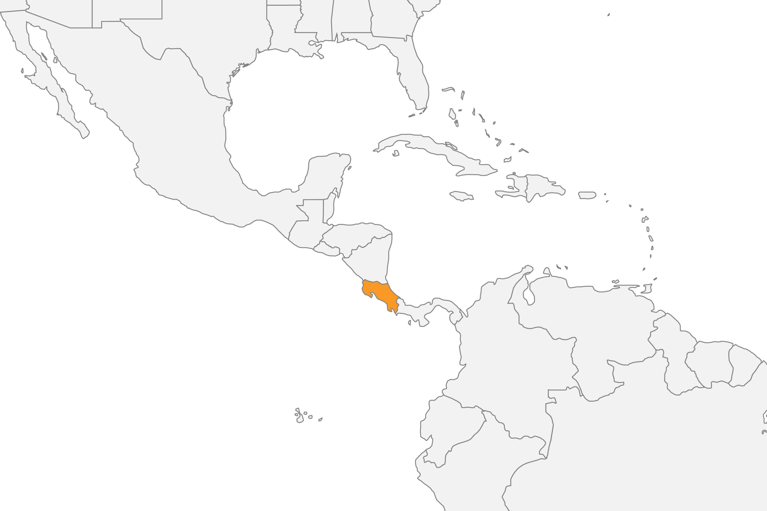 Map of Costa Rica location