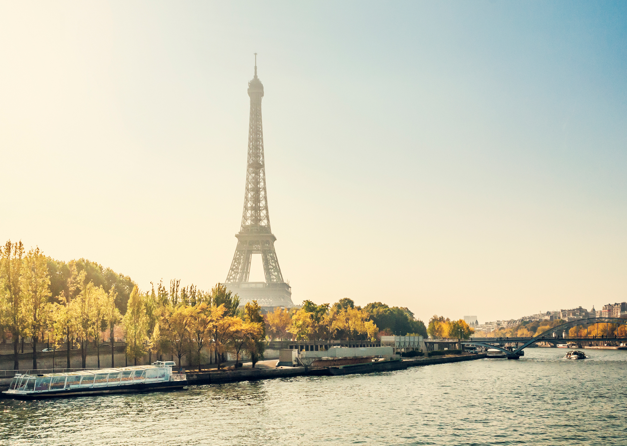 Eiffel Tower and the Seine, Paris, France