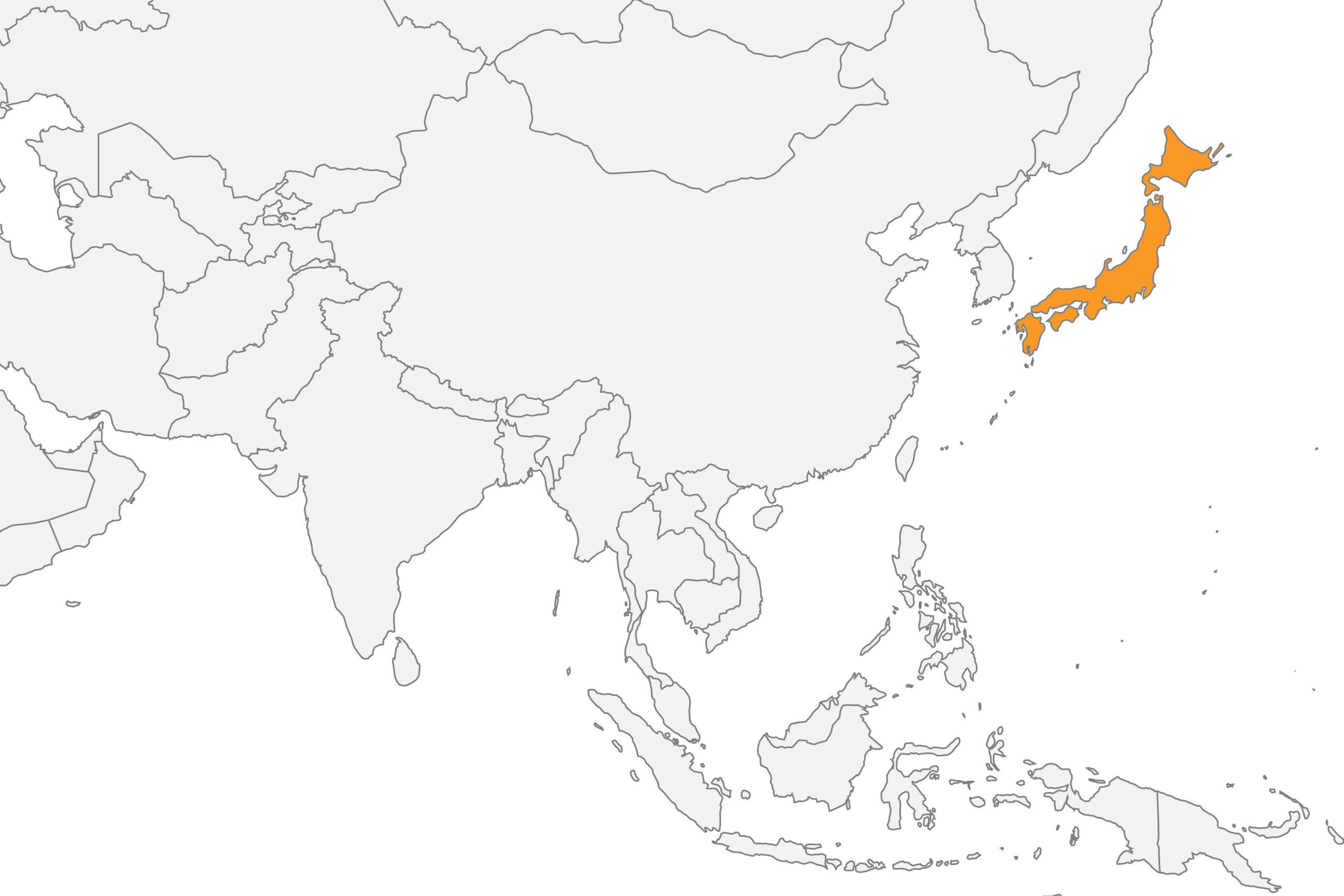 Map of Japan's location