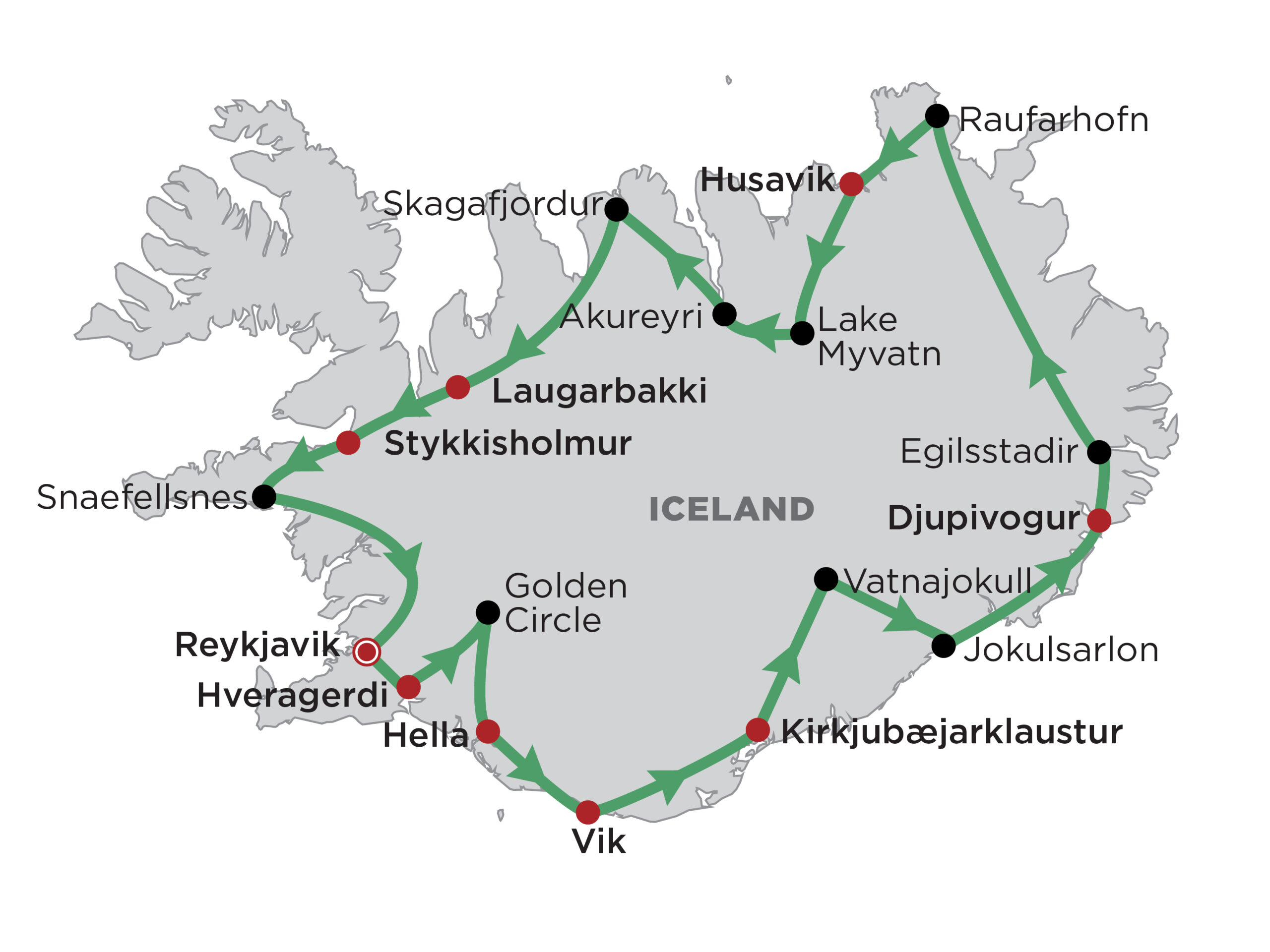 Map, Arctic Iceland Self Drive