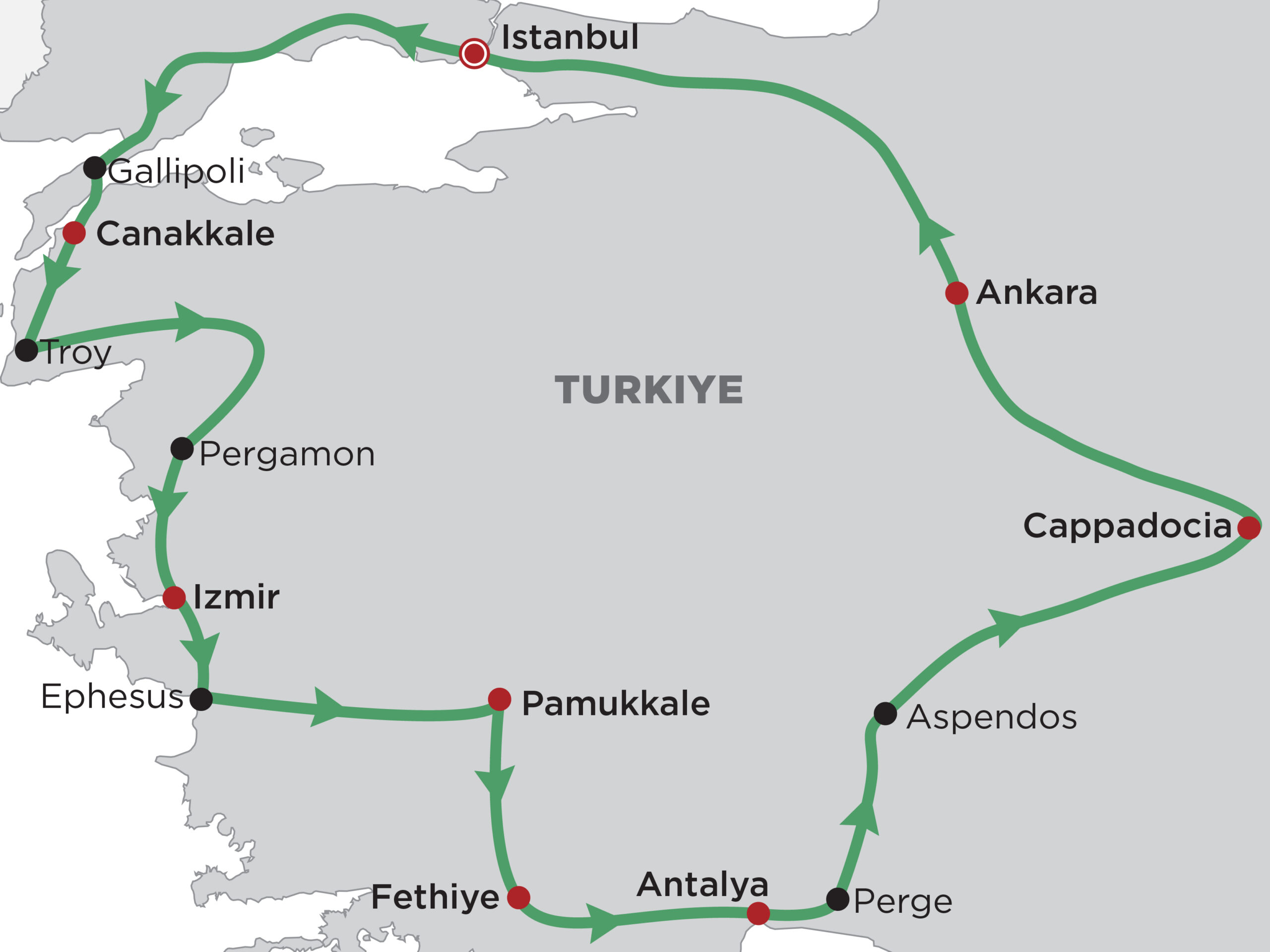 Glories of Turkey map
