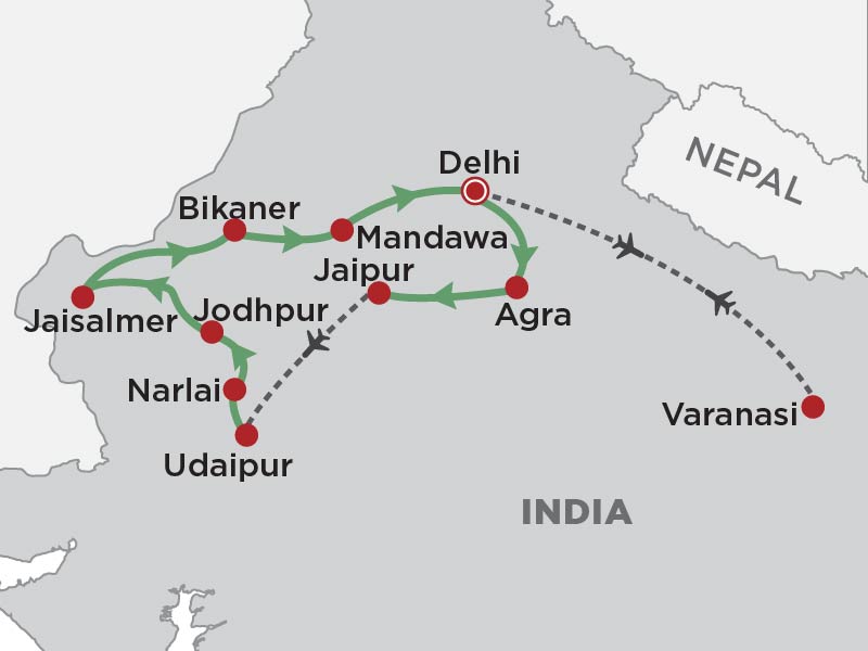 Map - the Traditions & Wildlife of India