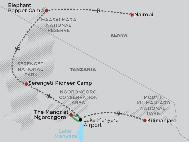 Wings Over East Africa Map