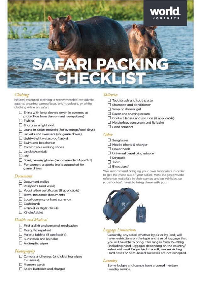 Safari Packing Guide