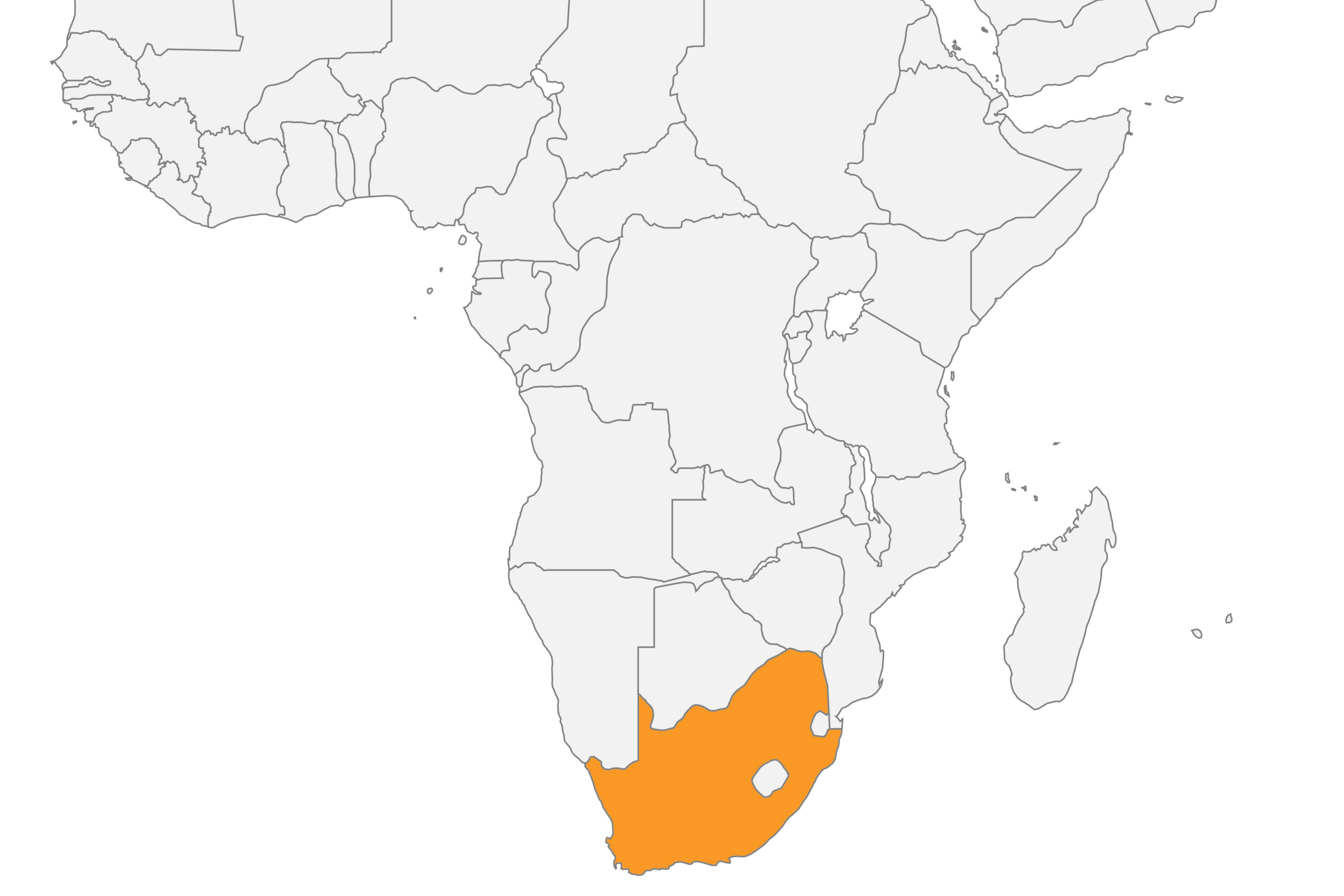 Map of South Africa, in Africa