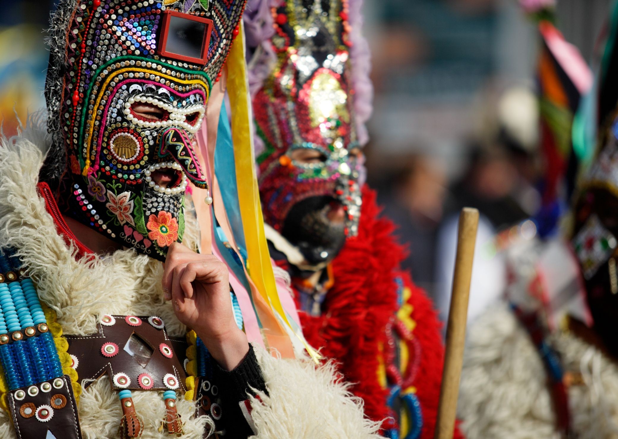 Traditional kukeri masks