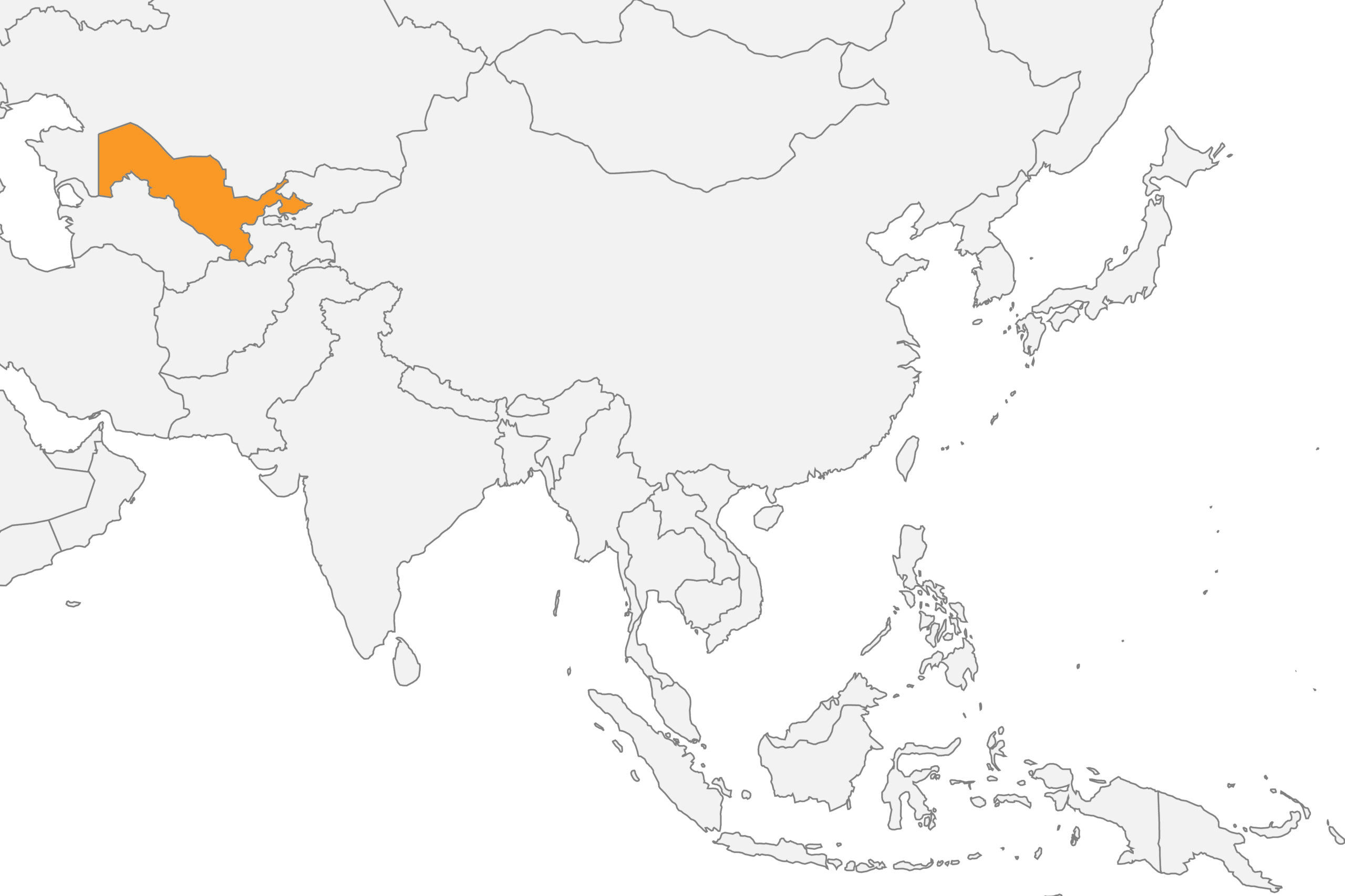 Map of Uzbekistan location